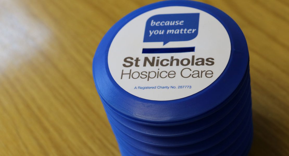 St NIcholas Hospice Care donation pot