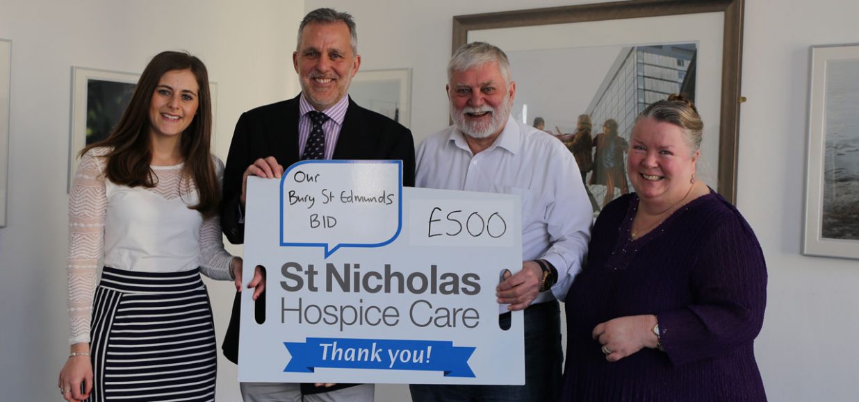 tom murray cheque presentation st nicholas hospice care