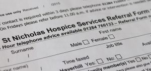 image of st nicholas hospice care referal form