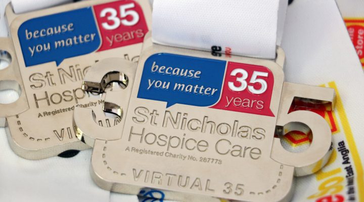 Medals for Virtual 35, launched to celebrate the Hospice's 35th year