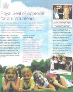 nickys way gain royal seal of approval for volunteers