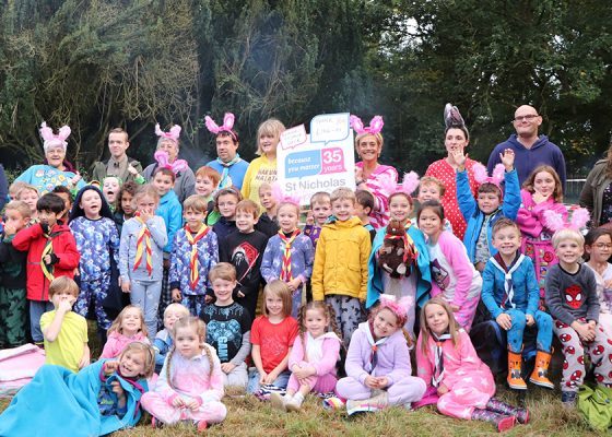 Fundraising Beaver Scouts celebrate with campfire