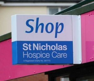 St Nicholas Hospice Care shop sign