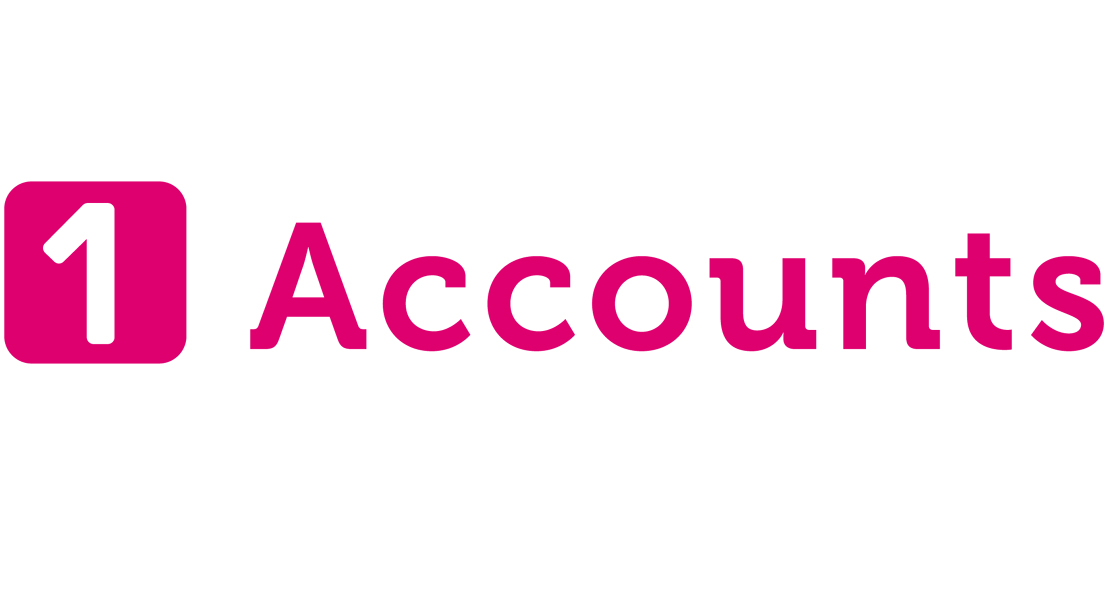 Logo for 1 Accounts, the sponsor of the Hospice's Corporate Supporters Club