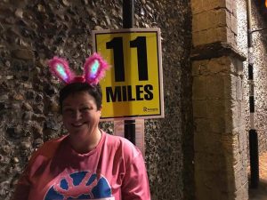 Girls Night Out walker Shelagh Smith along the route