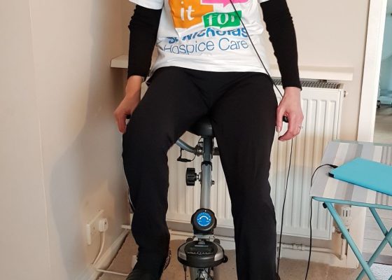 A charity fundraiser will be using her pedal power to raise funds