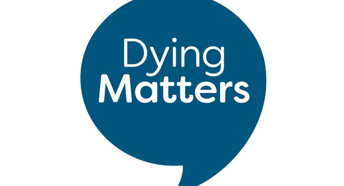 blue speech bubble saying dying matters