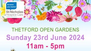 thetford open gardens advert for 2024