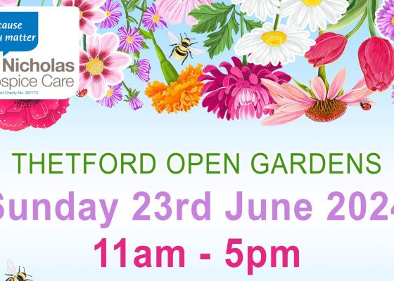 thetford open gardens advert for 2024