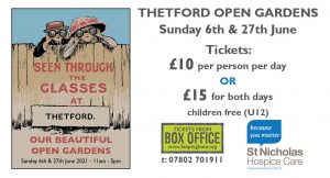 thetford open gardens poster and event details