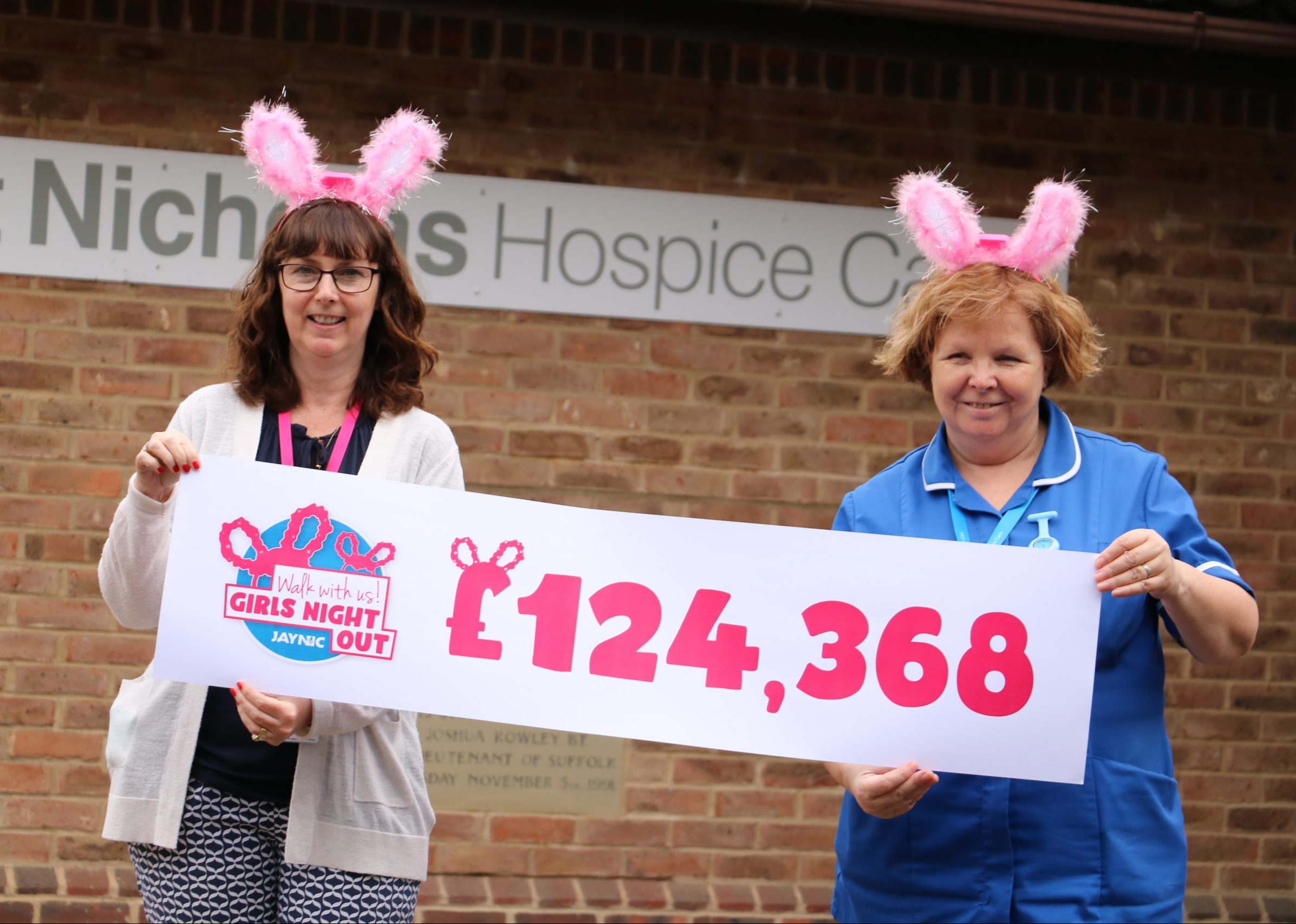 clinical team holding total banner for £124,368
