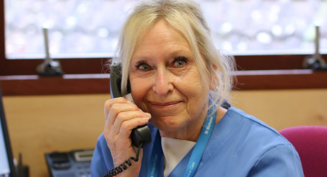 hospice community team member on telephone