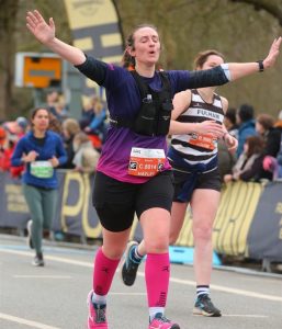Hayley Morgan running a marathon