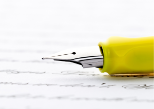 pen laying on a document of a Will