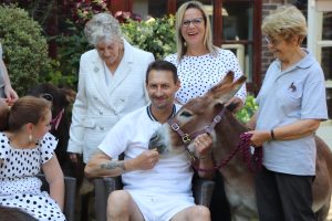 mini donkeys visit patient and family