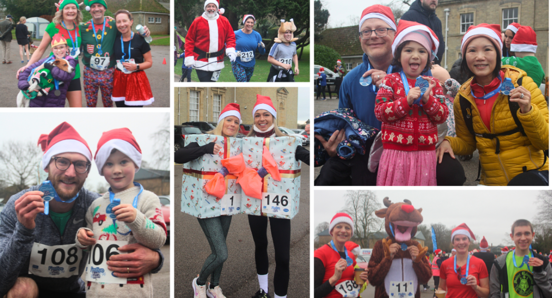 Collage of Festive Fun Run participants