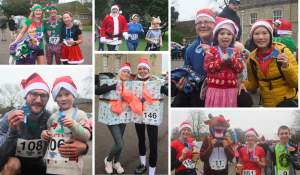 Collage of Festive Fun Run participants