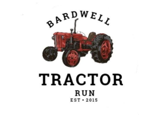Logo featuring a tractor and the words Bardwell Tractor Run, est 2015