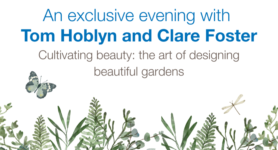 Web banner for the event, Cultivating Beauty: the art of designing beautiful gardens