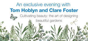 Web banner for the event, Cultivating Beauty: the art of designing beautiful gardens