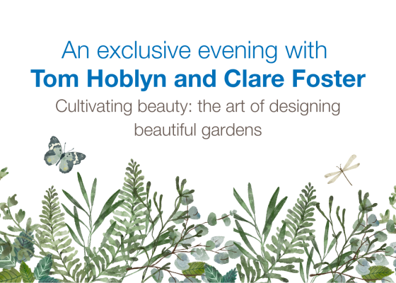Web banner for the event, Cultivating Beauty: the art of designing beautiful gardens